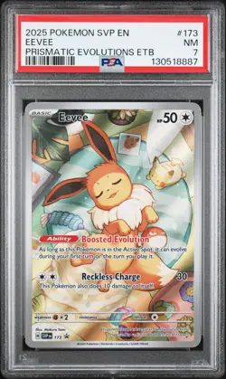2025 POKEMON SVP EN-SV BLACK STAR PROMO #173 EEVEE PSA 7 - Image 1