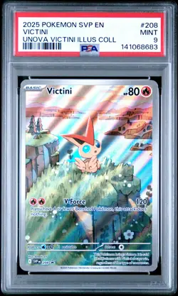 2025 POKEMON SVP EN-SV BLACK STAR PROMO #208 VICTINI PSA 9 - Image 1