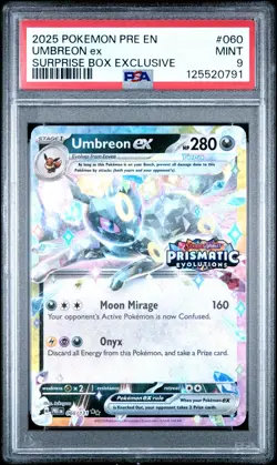 2025 POKEMON PRE EN-PRISMATIC EVOLUTIONS SURPRISE BOX EXCLUSIVE UMBREON EX PSA 9 - Image 1