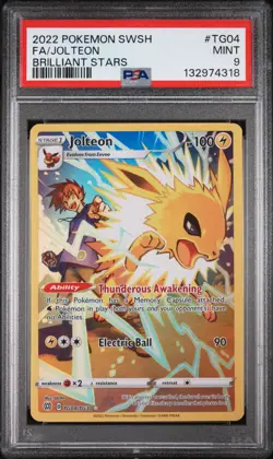 2022 POKEMON SWORD & SHIELD BRILLIANT STARS #TG04 FULL ART/JOLTEON PSA 9 - Image 1
