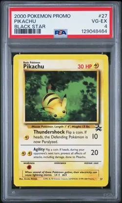 2000 POKEMON PROMO BLACK STAR #27 PIKACHU PSA 4 - Image 1