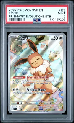 2025 POKEMON SVP EN-SV BLACK STAR PROMO #173 EEVEE PSA 9 - Image 1