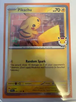 Gradable!! Pokemon TCG Pikachu #51/162 Pokemon Day 2026 Stamped Promo holo swirl - Image 1