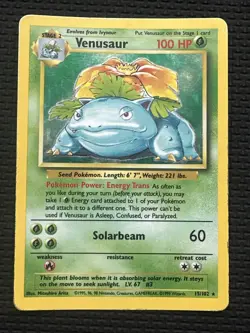 Venusaur - Base Set - Holo Unlimited Rare Card 15/102 - DMG - Pokemon TCG - Image 1