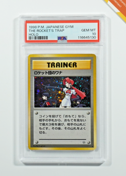 Pokemon PSA 10 Trainer The Rocket's Trap Holo Gym Heroes 1998 Japanese - Image 1
