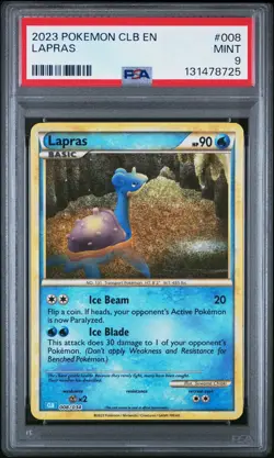 2023 POKEMON CLB-CLASSIC BLASTOISE & SUICUNE EX DECK #008 LAPRAS PSA 9 - Image 1