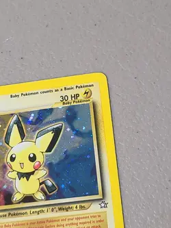 Pokemon TCG Pichu Holo Rare Neo Genesis 12/111 Vintage WOTC - MP w/ Swirl - Image 3