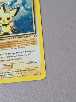 Pokemon TCG Pichu Holo Rare Neo Genesis 12/111 Vintage WOTC - MP w/ Swirl - Image 5