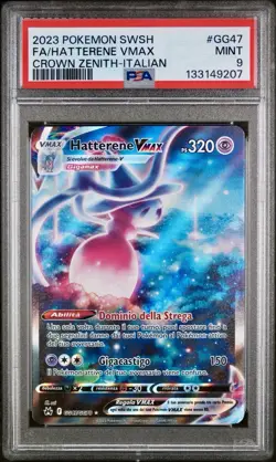 POKEMON PSA 9 HATTERENE VMAX FULL ART GG47/GG70 ZENIT REGALE ITALIANO 2023 - Image 1