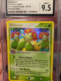POKEMON EX UNSEEN FORCES BELLOSSOM REVERSE HOLO CGC 9.5 STAMPED 3/115 2005 - Image 3