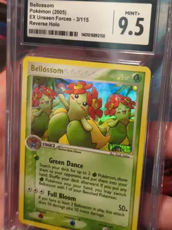 POKEMON EX UNSEEN FORCES BELLOSSOM REVERSE HOLO CGC 9.5 STAMPED 3/115 2005 - Image 4