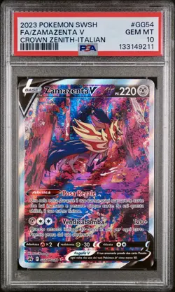 POKEMON PSA 10 ZAMAZENTA V FULL ART GG54/GG70 ZENIT REGALE ITALIANO POP 5!🌍 - Image 1