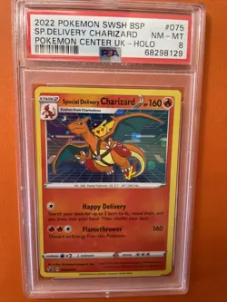 Special Delivery Charizard 075 SWSH Promo Card PSA 8 Pokemon Center UK -Holo - Image 1