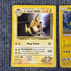 Lt. Surge's Raichu #28 & Pikachu #SM81 & Pikachu #XY89 Pokemon Promo Card Lot - Image 2