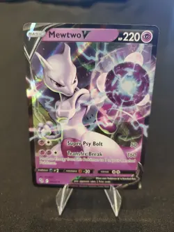 Pokemon Mewtwo v Holo Ultra Rare TCG Card Pokemon Go 030/078 - Image 1