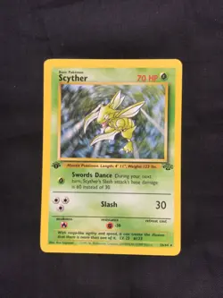 Pokemon Cards: 1st Edition Jungle Rare: Scyther 26/64 - Image 1