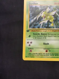 Pokemon Cards: 1st Edition Jungle Rare: Scyther 26/64 - Image 5