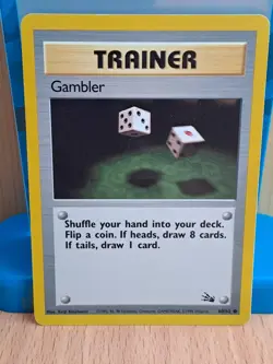 Pokemon Trading Card Game TCG Trainer Gambler Fossil Set 60/62 Regular - Image 1