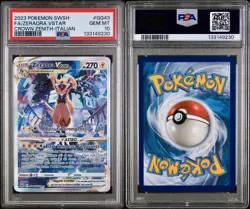 POKEMON PSA 10 ZERAORA VASTRO FULL ART GG43/GG70 ZENIT REGALE ITALIANO LOW POP - Image 3