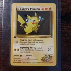 Pokemon Lt. Surges Pikachu 1st Edition Gym Heroes Set 81/132 NM-M Eng - Image 1