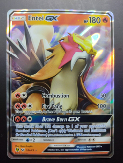 Entei GX 10a/73 Ultra Rare Full Art Holo Shining Legends Pokemon TCG Card NM - Image 1