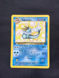 Pokemon Cards: 1st Edition Jungle Rare: Vaporeon 28/64 - Image 1