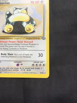 Pokemon Cards: 1st Edition Jungle Rare: Snorlax 27/64 - Image 4