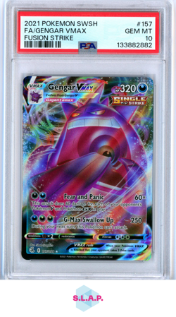 FA/GENGAR VMAX FUSION STRIKE POKEMON SWSH FUSION STRIKE 2021 157 PSA 10 - Image 1