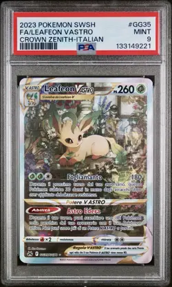 POKEMON PSA 9 LEAFEON VASTRO FULL ART GG35/GG70 ZENIT REGALE ITALIANO LOW POP - Image 1