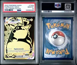 pokemon carta gradata psa 10 pikachu vmax tg29/tg30 mint origine perduta ita oro - Image 3