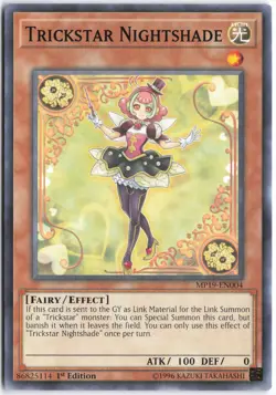 Yugioh - Trickstar Nightshade MP19-EN004 1st Edition - 2019 Gold Sarcophagus Tin - Image 1