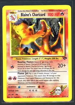Pokemon Cards - Blaine's Charizard 2/132 - Gym Challenge - Excellent/LP - Image 1