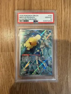 2025 POKEMON DRI EN-DESTINED RIVALS ILLUSTRATION RARE MISTY'S PSYDUCK PSA 10 - Image 1