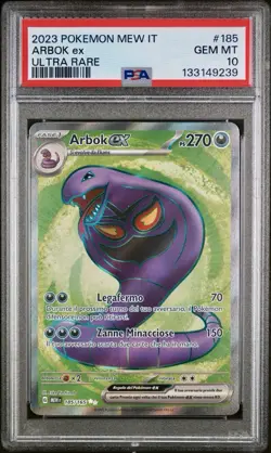 POKEMON PSA 10 ARBOK EX ULTRA RARE 185/165 SET 151 ITALIANO 2023 LOW POP!🌍 - Image 1