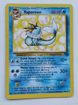Pokemon Vaporeon WOTC Card Jungle Set Non-Holo Rare 28/64 MP - Image 1