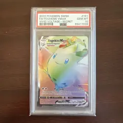 2020 Pokemon SWSH Togekiss VMAX 191/185 Vivid Voltage PSA 10 Gem Mint - Image 1