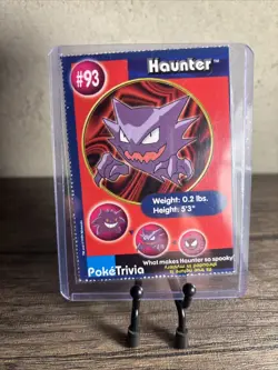 Pokemon Card Poketrivia Haunter 1999 Promo #93 Mewtwo Strikes Back #7 Vintage-LP - Image 1
