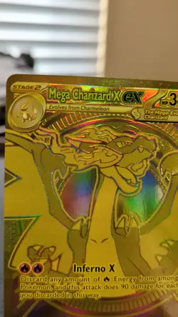 Mega Charizard X EX Gold Hyper Rare 130/094 Pokemon Phantasmal Flames English NM - Image 2