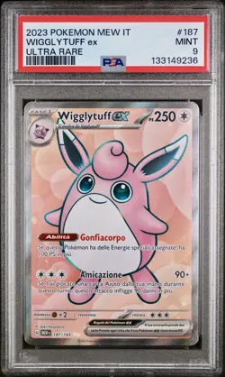 POKEMON PSA 9 WIGGLYTUFF EX ULTRA RARE 187/165 SET 151 ITALIANO 2023 LOW POP!🌍 - Image 1