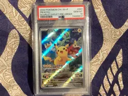 Pikachu Pokemon 2022 T. Chinese Promo 001/SV-P Scarlet & Violet Pre-order PSA 10 - Image 2