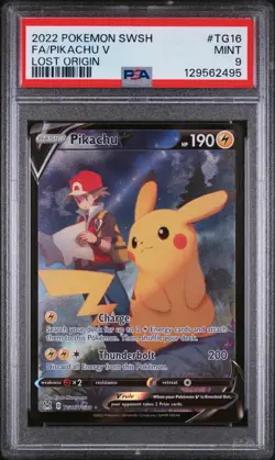 Pokemon PSA 9 Pikachu V #TG16 Full Art Lost Origin 2022 English - Image 2