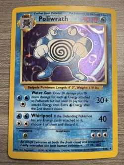 Poliwrath Unlimited Holo Rare Pokemon TCG Base Set 13/102 LP - Image 1