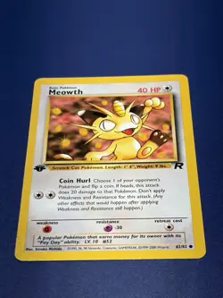Light Play LP Meowth 62/82 1st Edition | Team Rocket | WOTC | ERROR THICK STAMP - Image 1