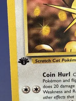 Light Play LP Meowth 62/82 1st Edition | Team Rocket | WOTC | ERROR THICK STAMP - Image 3