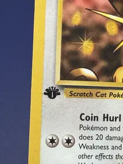 Light Play LP Meowth 62/82 1st Edition | Team Rocket | WOTC | ERROR THICK STAMP - Image 4