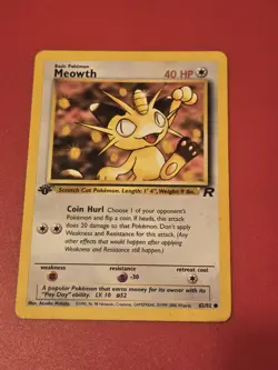 Pokemon Team Rocket Meowth 62/82 Common Non-Holo Vintage WOTC - Image 1