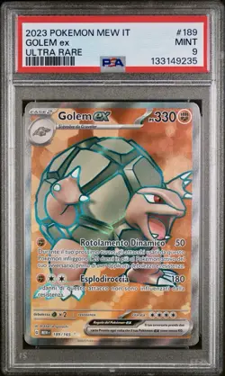 POKEMON PSA 9 GOLEM EX ULTRA RARE 189/165 SET 151 ITALIANO 2023 LOW POP!🌍 - Image 1