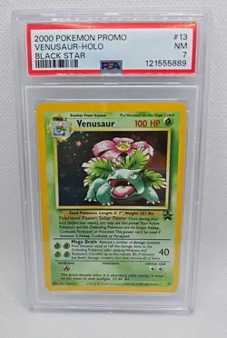 Venusaur PSA 7 NEW CERT Black Star Promo 13 Pokemon TCG Holo WOTC PSA 121555889 - Image 1