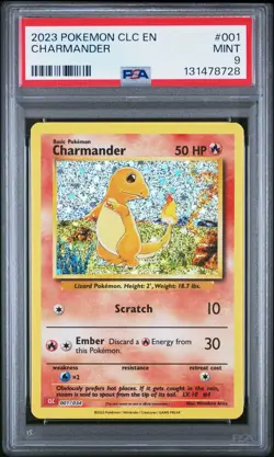2023 POKEMON CLC-CLASSIC CHARIZARD & HO-OH EX DECK #001 CHARMANDER PSA 9 - Image 1