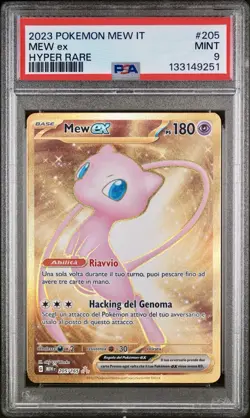 POKEMON PSA 9 MEW EX HYPER RARE 205/165 SET 151 ITALIANO 2023 LOW POP!🌍 - Image 1